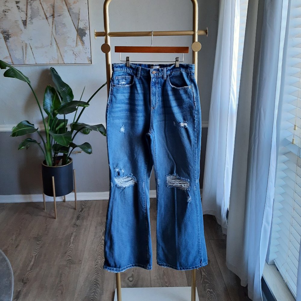 Altar'd State Willa Distressed Flare Jeans